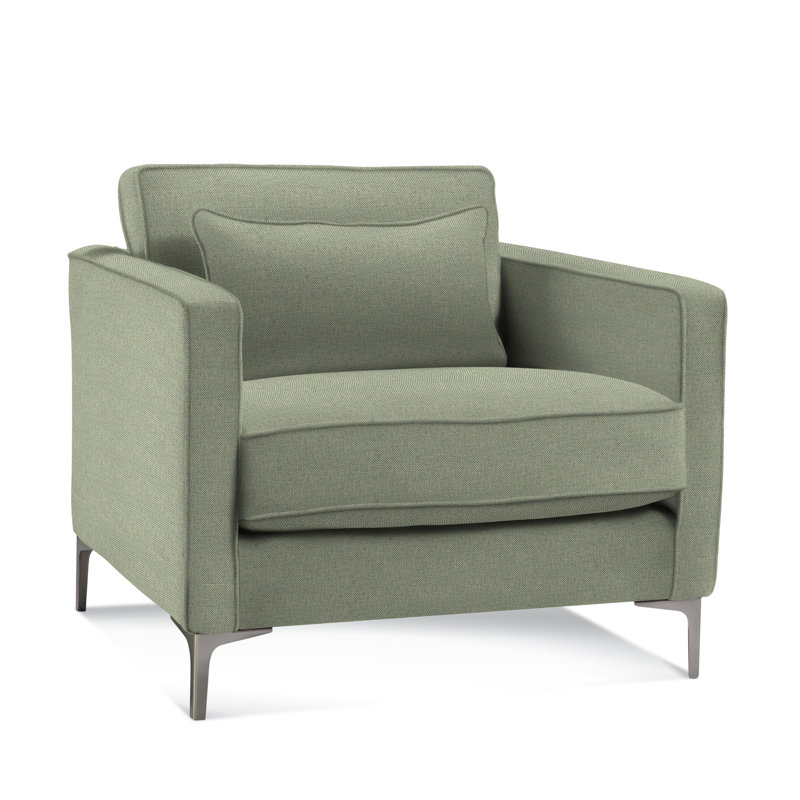 Upholstered Accent Chair, Green Performance Fabric Polypropylene/Olefin