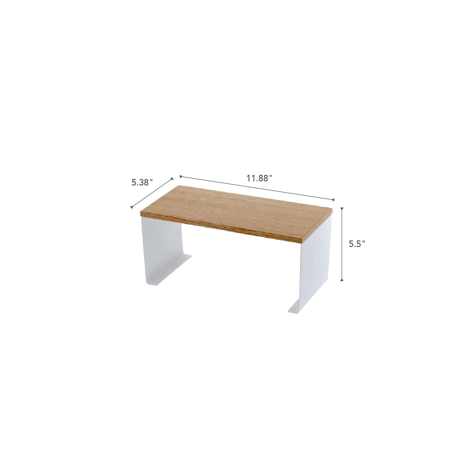 Tosca Yamazaki Home Wood-Top Stackable Kitchen Rack, Modern Counter Shelf Organizer, 5.7" H x 12" W x 5.5" D