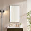 Miroir de salle de bain noir brillant, miroir de meuble-lavabo mural rectangulaire avec bord biseauté et design flottant, cadre en métal moderne, suspension horizontale et verticale-1223358347