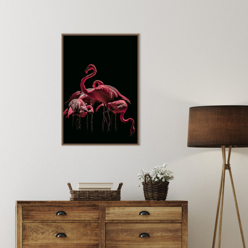«Bird 68» par Rachel Lee, 3 oiseaux, reproduction d'art sur toile encadrée, 23 x 33