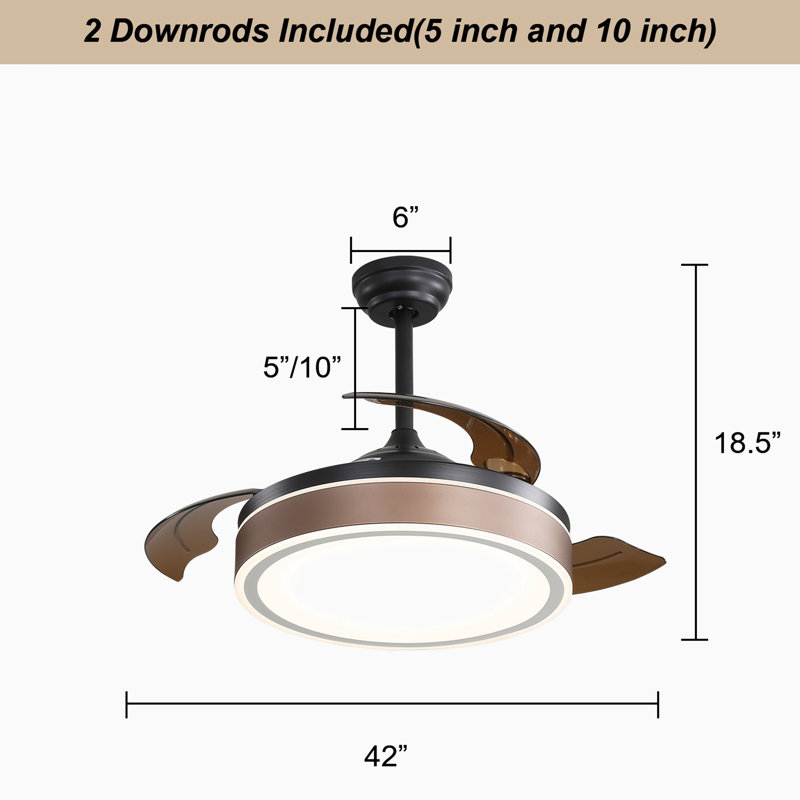 41,96 Ventilateur de plafond, Noir / brun