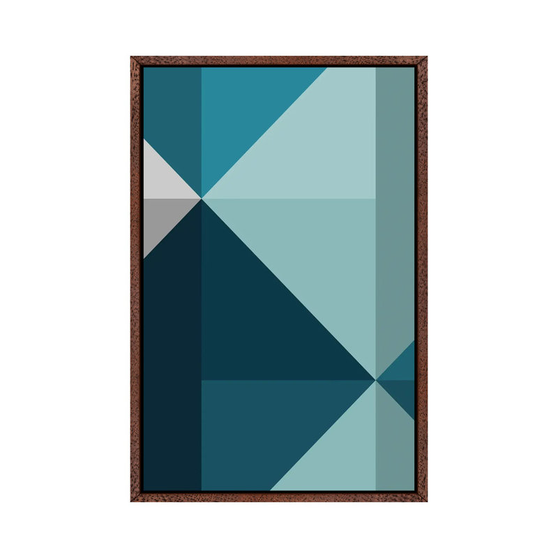Geometric XVIII - Print on Canvas, 101.6 cm H x 66.04 cm W, Brown Framed