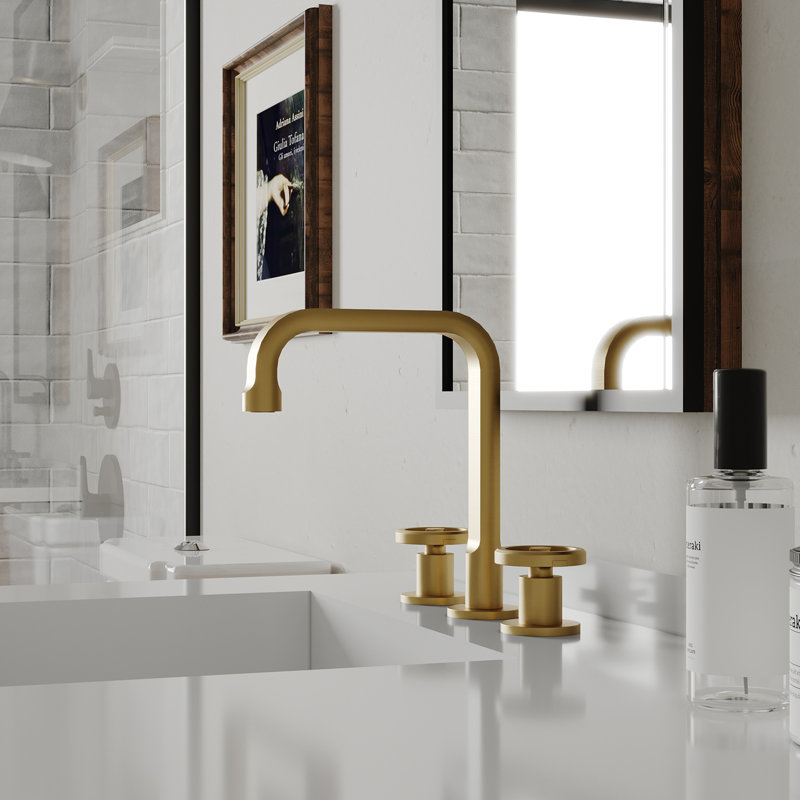 Style industriel 8 po Robinet pour salle de bain à poignée double, Or brossé