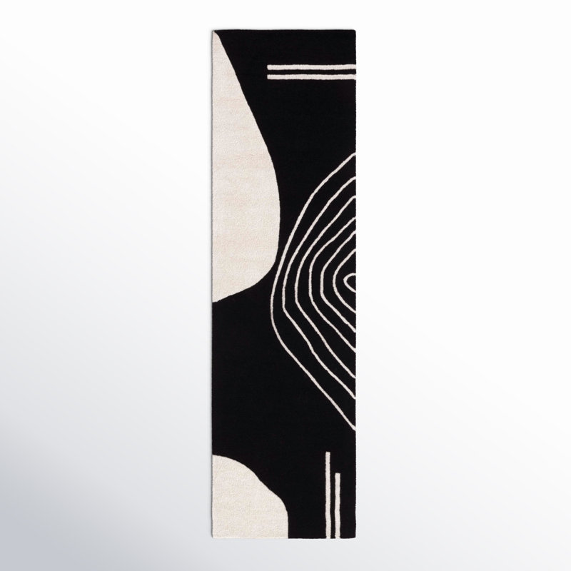 Tapis noir / ivoire Arabelle Rodeo Drive 860, Tapis de couloir 2 pi 3 po x 8 pi