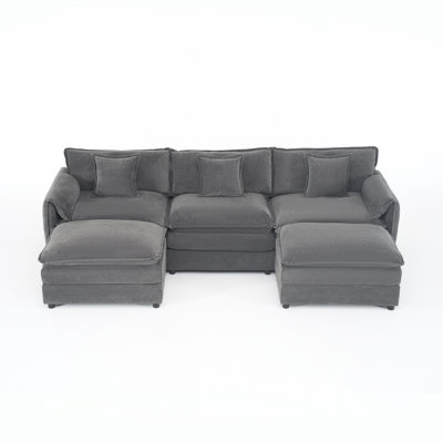 Comfortable Modular Sectionals, Chenille Oversized U-shaped Sofa For Home