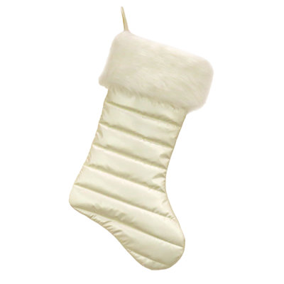 20" HGTV Home Collection Puffy Coat Stocking, Green