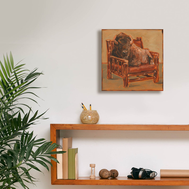 «Lodge Friends 1» par Ethan Harper, art mural sur toile, H 12 po x l 12 po x P 0,75 po