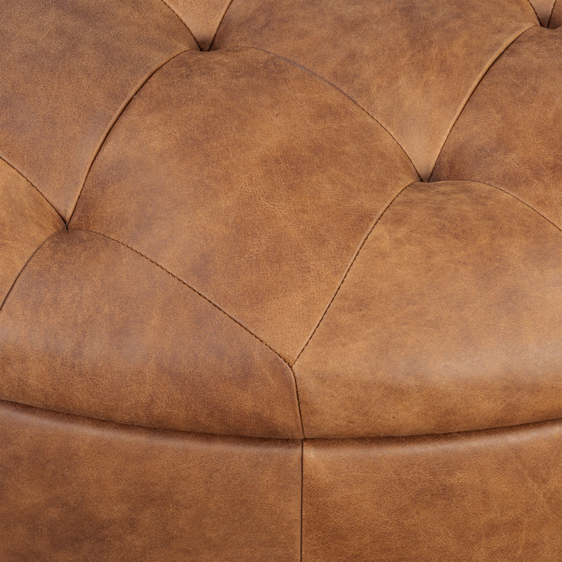 Zahra Genuine Leather Storage Ottoman