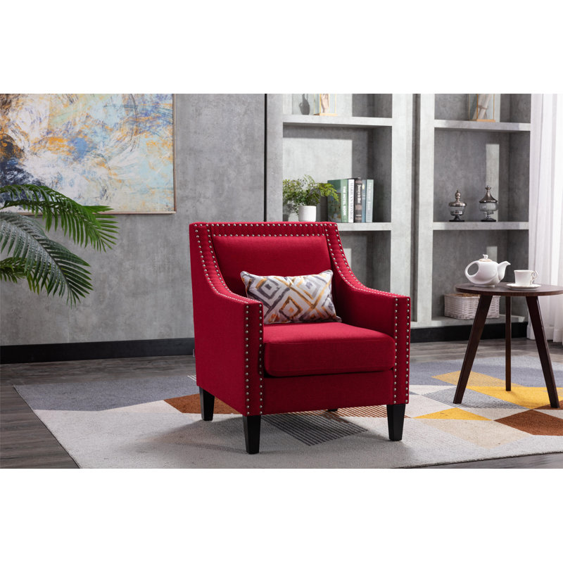 Méridienne capitonnée de 26,8 po de largeur, Rouge