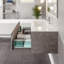 Aurora 48 po Meuble-lavabo mural simple en béton gris avec comptoir en quartz de Carrare et lavabo en porcelaine encastré-385698898