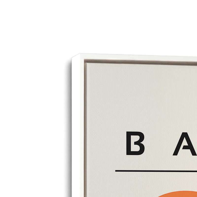 «Midnight Retro Bauhaus», reproduction sur toile encadrée, H 12,75 po x l 8,75 po, Orange, Cadre flottant blanc opaque