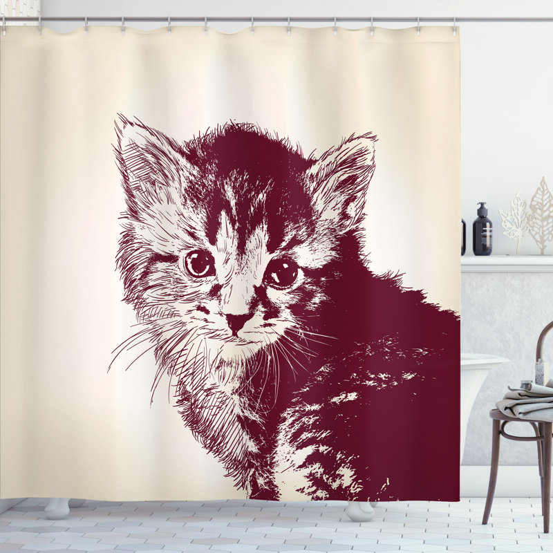 Shower Curtain with Hooks Included, 75"H x 69"W