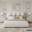 Structure de lit rembourrée, style minimaliste moderne avec tête de lit éponge compressée dodue, velours brillant et support de pieds robuste, matelas non inclus-175520448-175520476