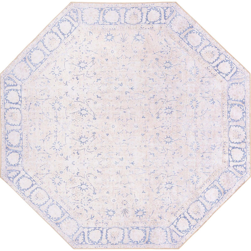 Sixtine Chenille Oriental Indoor Rug, Octagon 7'6" x 7'6"