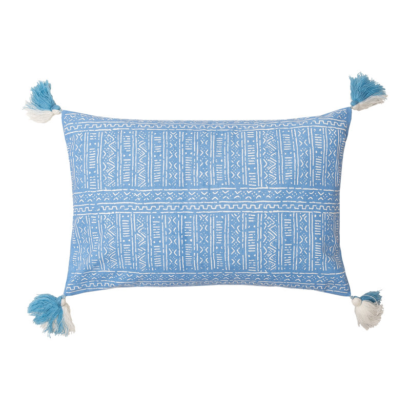 Cyrus Cotton Lumbar Pillow, Santorini