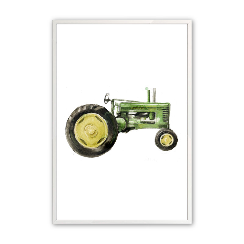 «Eldorado Green Tractor», art encadré, Blanc opaque, H 36 po x l 24 po x P 1,25 po