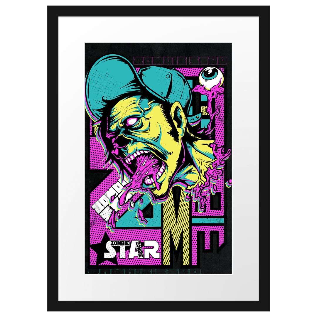 Gerahmtes Poster Zombie-Superstar Black