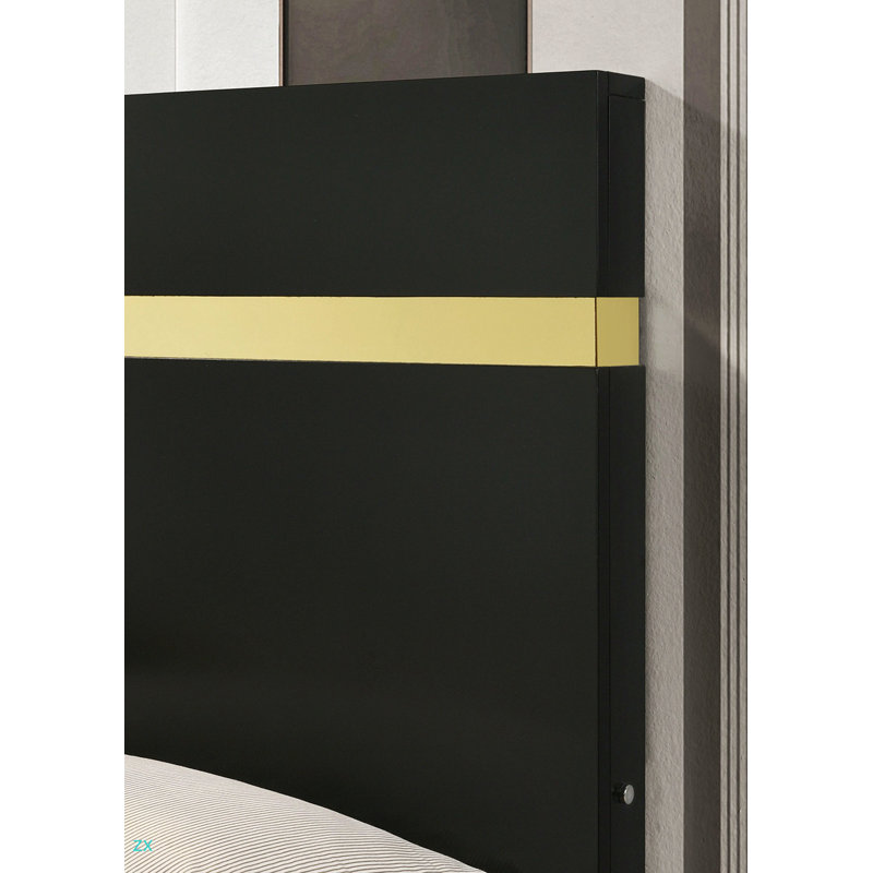 Cadre de lit 1pc, Lit double, Noir