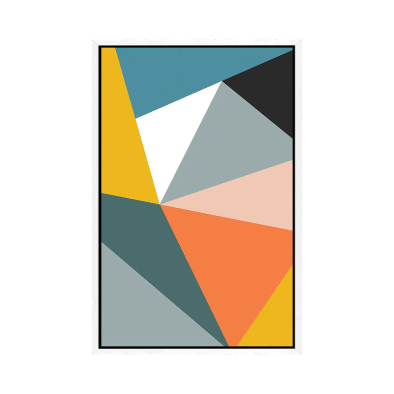 Modern Geometric XXXIII - Print on Canvas, White Framed, 101.6 cm H x 66.04 cm W