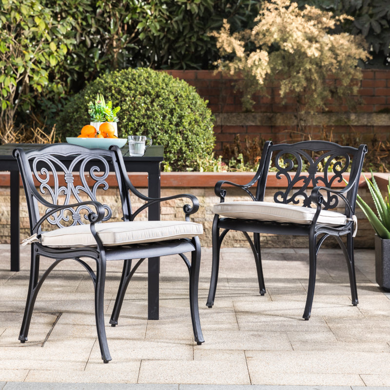 Chaise de patio avec coussin Fowles, Beige