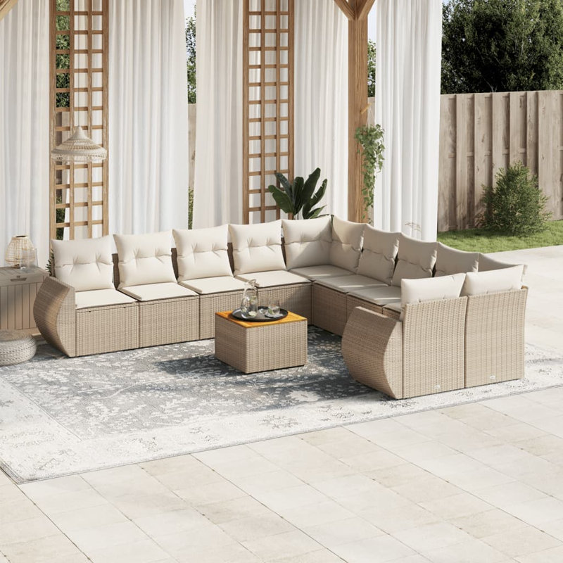 Ensemble de canapé de jardin Vidaxl beige