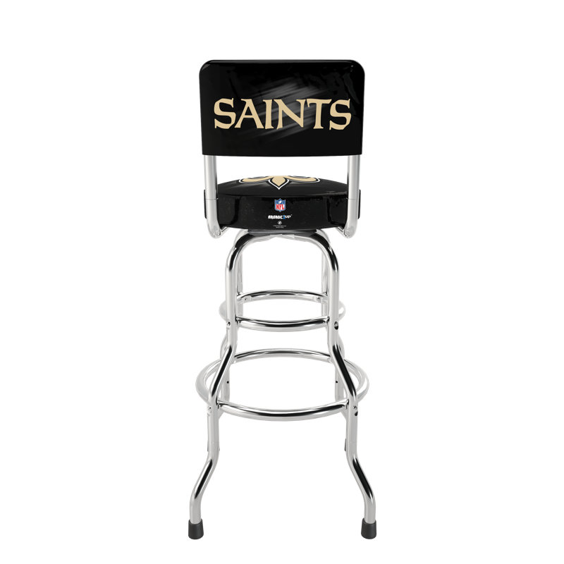 New Orleans Saints Black Chrome Adjustable Swivel Stool
