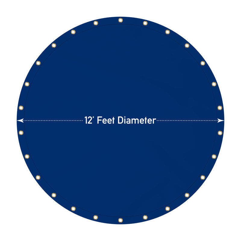Bâche ronde résistante et résistante à l'eau pour l'extérieur, robuste et résistante (12 x 12 pi), 144", Bleu