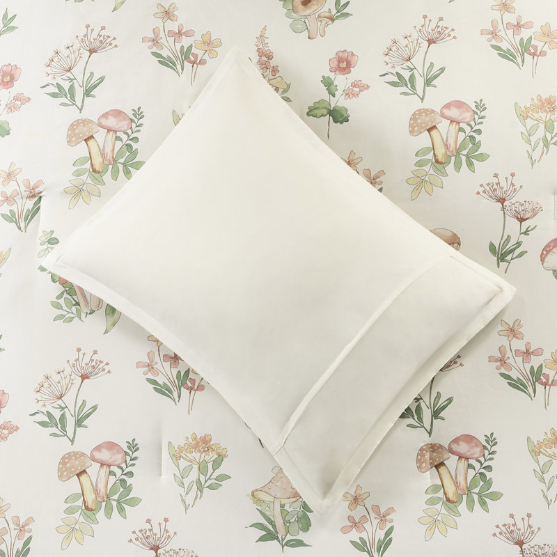 Édredon simple / simple TG avec imprimé champignon et literie à rembourrage moelleux, Twin Comforter + 3 Additional Pieces