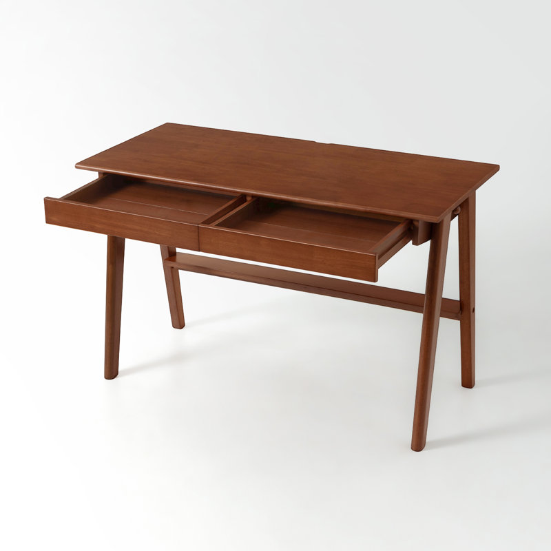 Bureau l 47 po Mid-Century avec tiroir, 47.25"W x 22.05"D, Teak