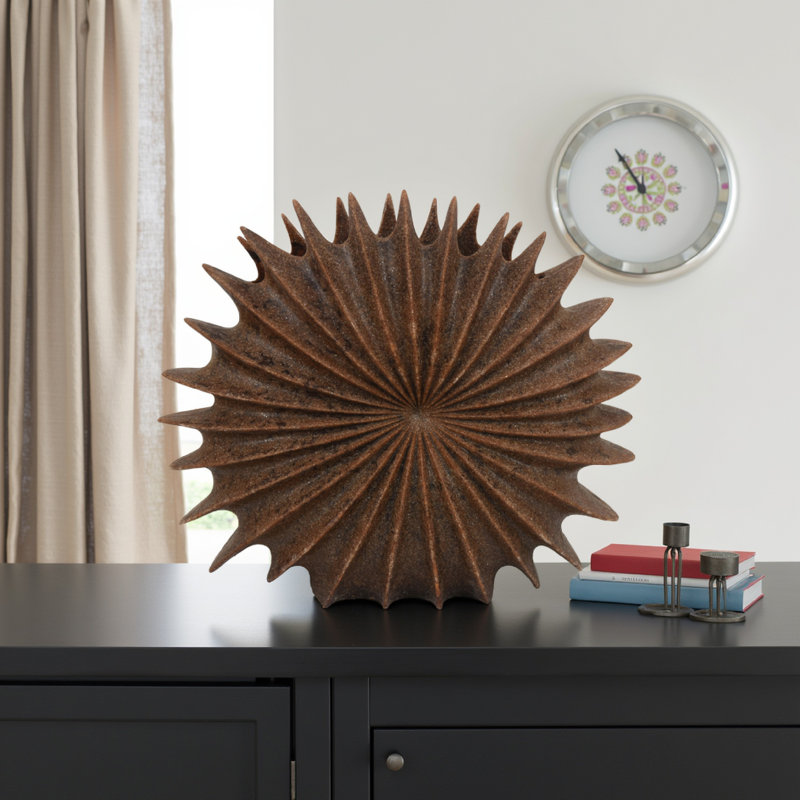 Vase décoratif Wink, statuette en résine d'oursin, moderne 20 pouces, Brun