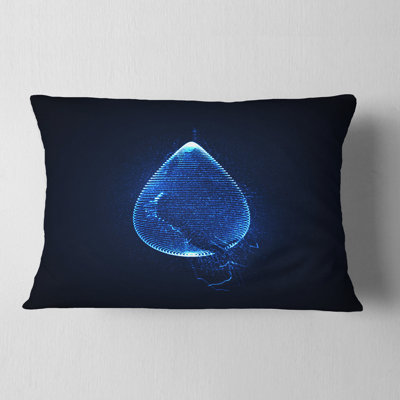Blue Droplet Design - Abstract Printed Pillow