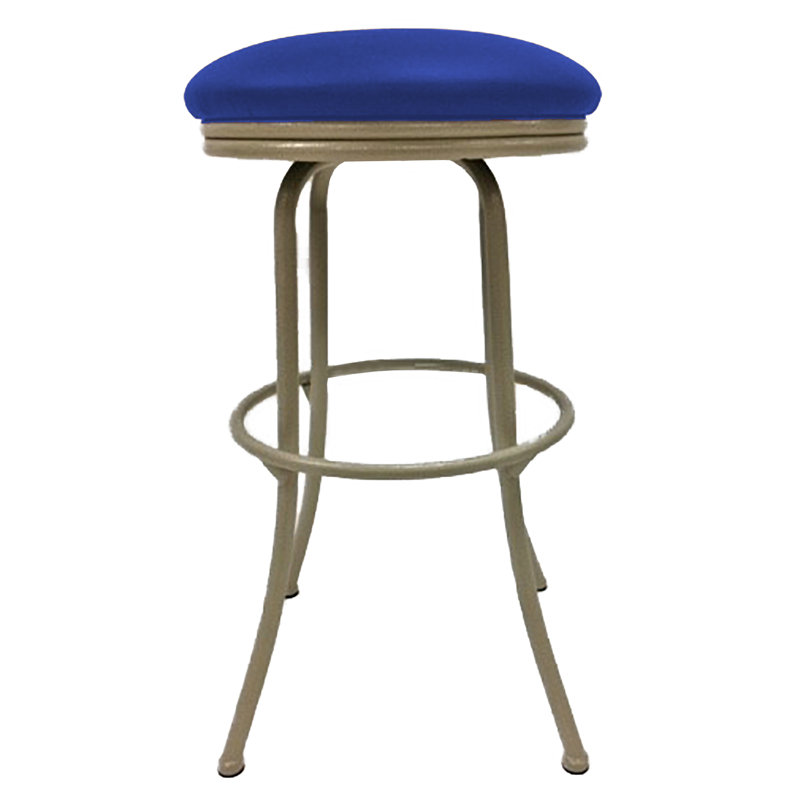Tabouret de bar et de comptoir pivotant Haughton, Beige, Bleu, Très haut (siège d’une hauteur de 35 po)