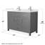 Meuble-lavabo double autoportant 48 po avec plateau en quartz Beckett-108352019-108352013-108352014