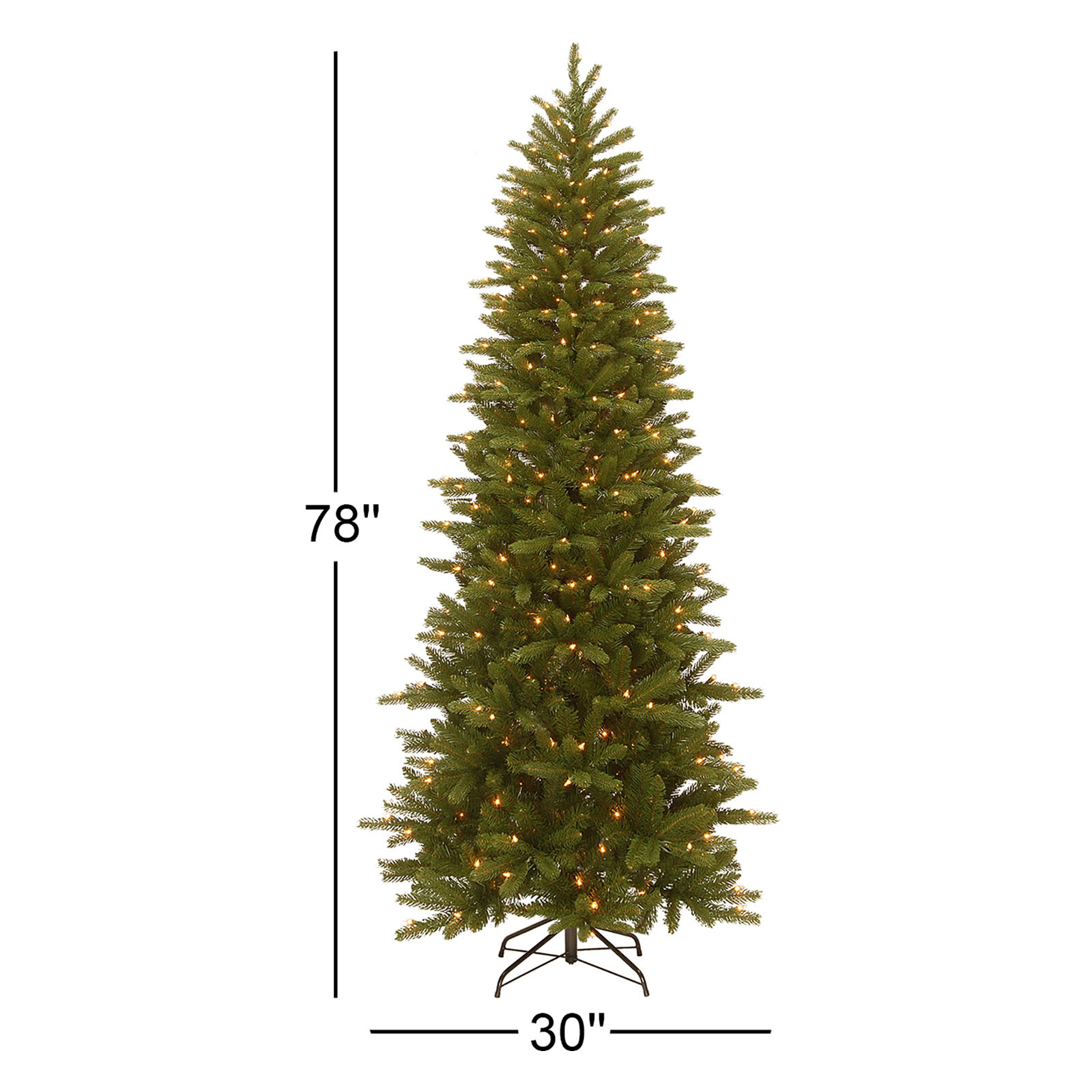 Pre-Lit Fir Pencil Slim Christmas Tree, 6.5'