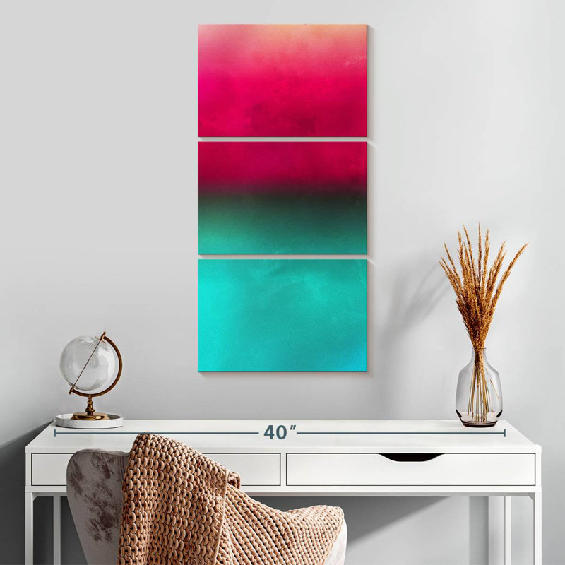 Ombre turquoise, H 32 po x l 15 po