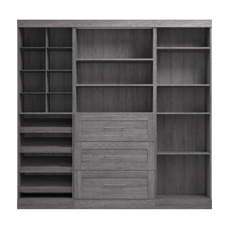 Arlex 86W Closet Organizer System, Bark Gray
