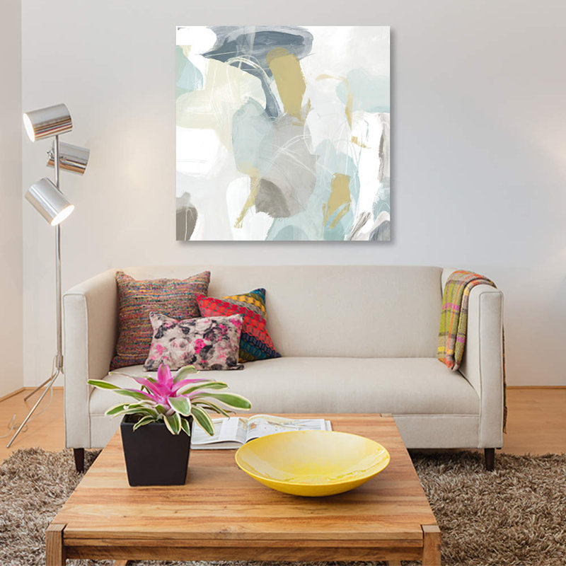 " Mint Illusion III " by June Erica Vess, 37" H x 37" W x 1.5" D, Wrapped Canvas, No Mat