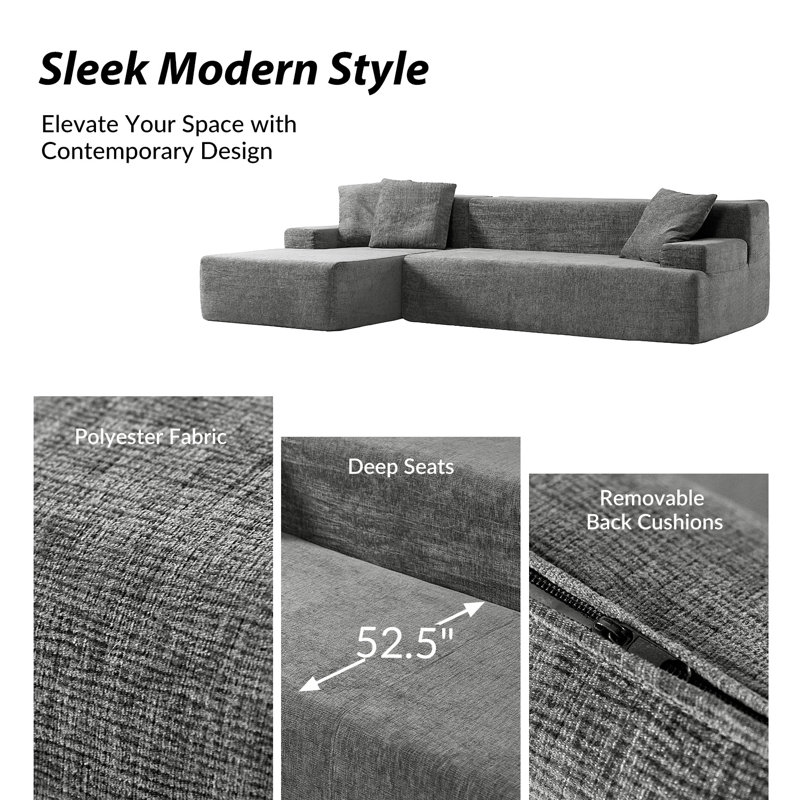 Canapé Bon Cloud, Polyester gris