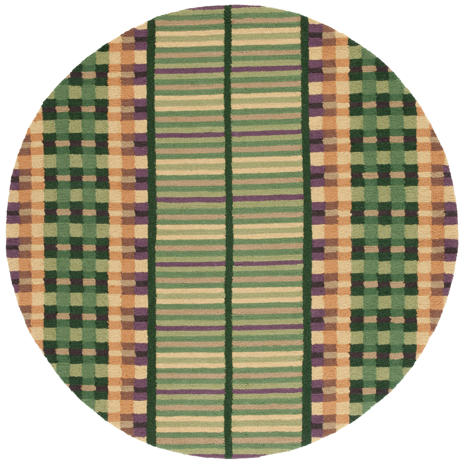 Karson Hand-Tufted Geometric Rug, Round 6'