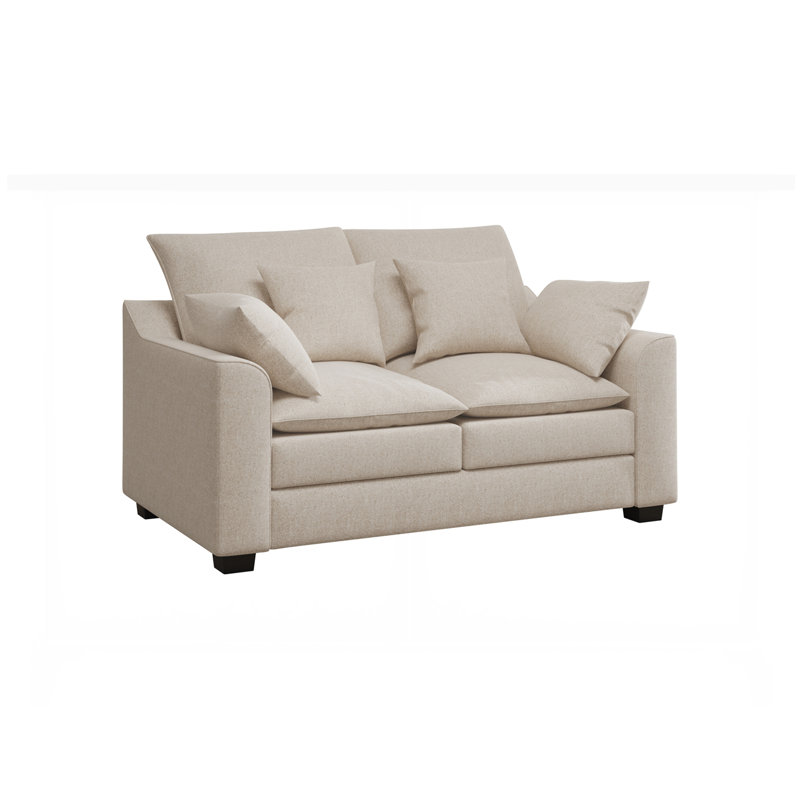 55"  Loveseat Couch 2-Seater Sofa, Beige