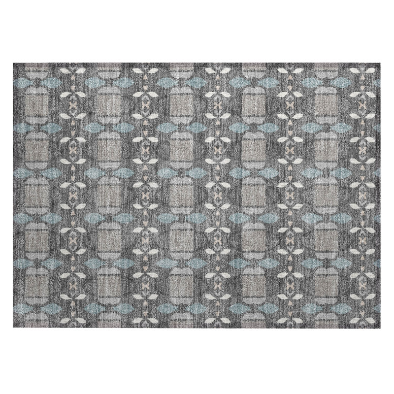 Machine Washable Indoor/Outdoor Chantille ACN2920 Striped Rug, 1'8" x 2'6", Gray