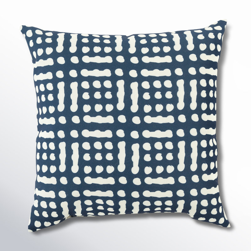 Coussin Winsor, H 18 po x l 18" x P 4 po, Bleu / neutre
