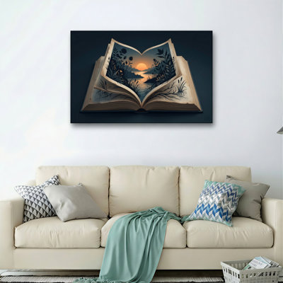 Ensemble de 1 tableau sur toile représentant un paysage fantastique