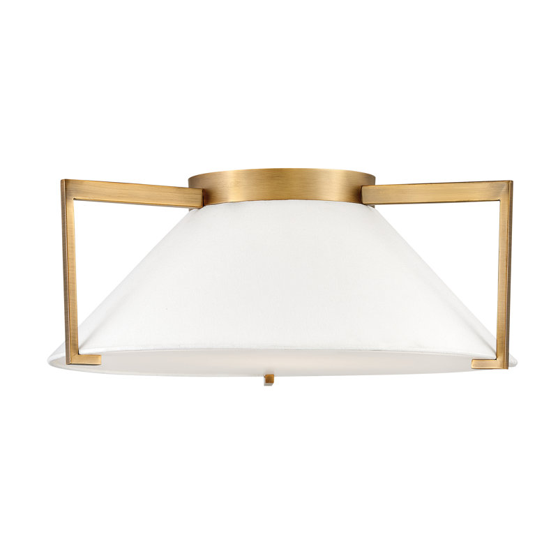 LED Flush Mount, Brushed Bronze, 7.5" H x 20" W x 20" D