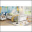 Lit plateforme simple en bois pour enfants, lit simple en bois à profil bas avec rails pour filles et garçons, blanc