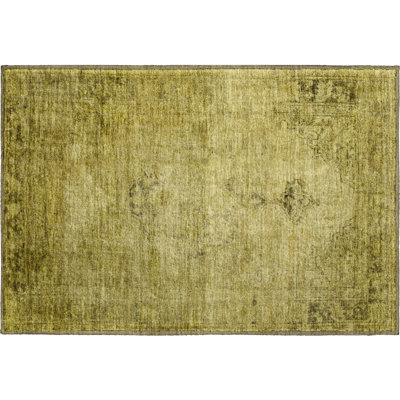 Premium Machine Washable Kiyondrea Gold Rug