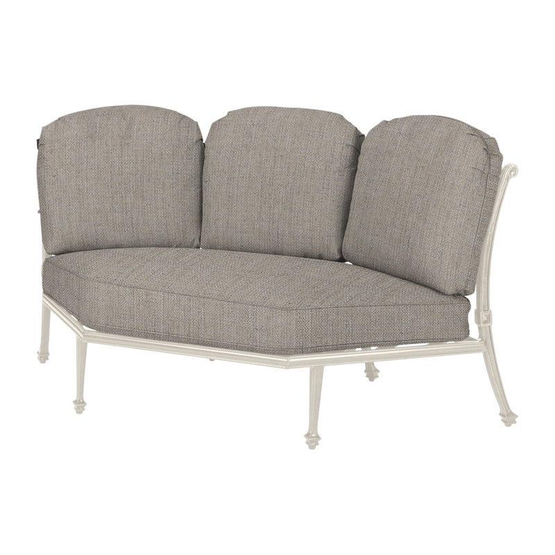 Grand Terrace Three-Back Corner Chair with Sunbrella Cushions, Desert Bronze, Cast Ash Sunbrella® Plainweave