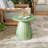 Round Patio Side Table, Metal Steel Outdoor Side Table, Patio Accent End Table-1458087344
