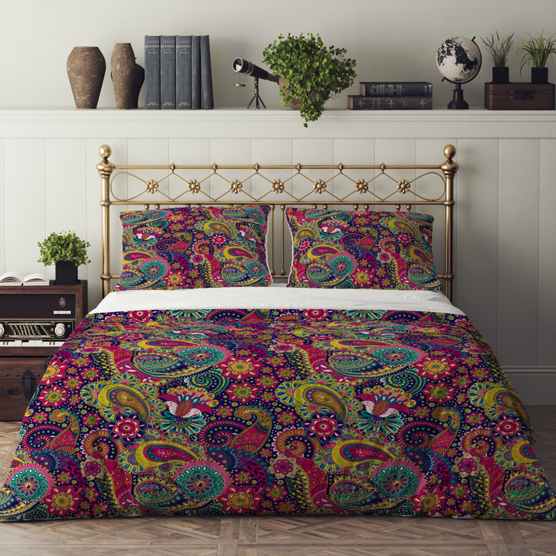 Paisley Duvet Cover, Queen Duvet Cover + 2 Queen Shams