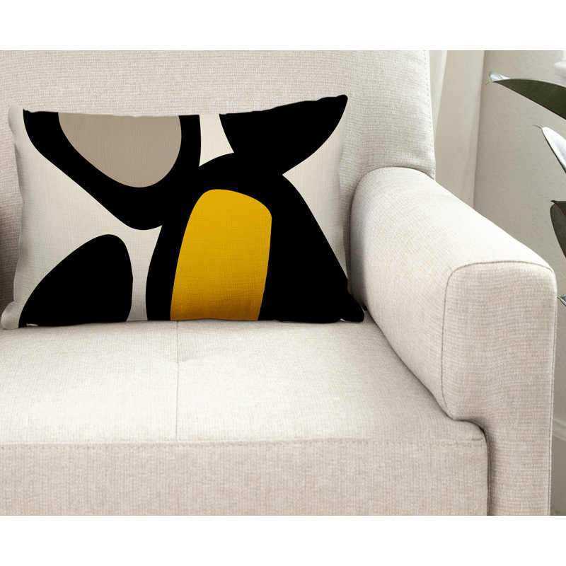 Coussin intérieur / extérieur en polyester filé Karney, Jaune, H 18 po x l 25 po
